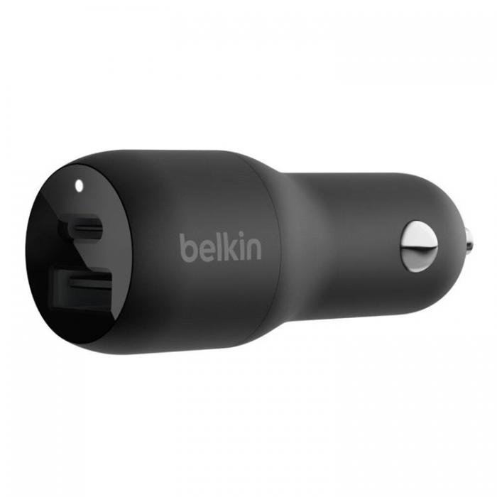 UTGATT1 - Belkin Billaddare USB-A 12W Till USB-C 25W - Svart