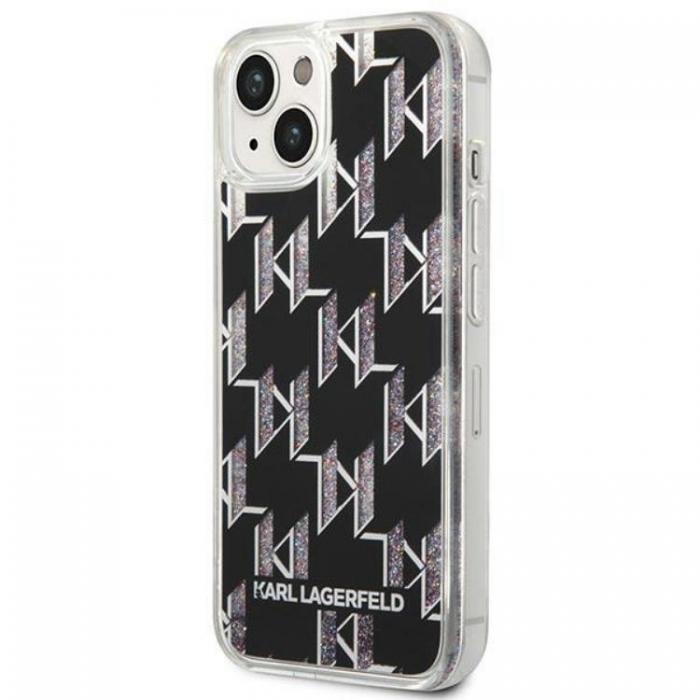 KARL LAGERFELD - Karl Lagerfeld iPhone 14 Skal Liquid Glitter Monogram - Svart
