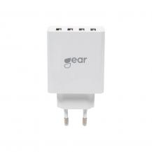 GEAR - GEAR - Laddare 220V 4xUSB-A 5A/25W - Vit