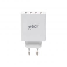 GEAR - GEAR - Laddare 220V 4xUSB-A 5A/25W - Vit