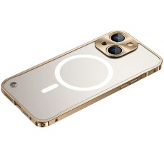 A-One Brand - iPhone 14 Plus Skal Magsafe Metall Frame - Guld