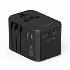 Choetech - Choetech GaN Reseladdare USB-C USB-A 45W - Svart