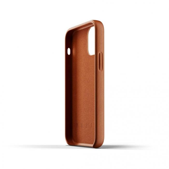 UTGATT1 - Mujjo Full Leather Wallet Case till iPhone 12 Mini - Tan