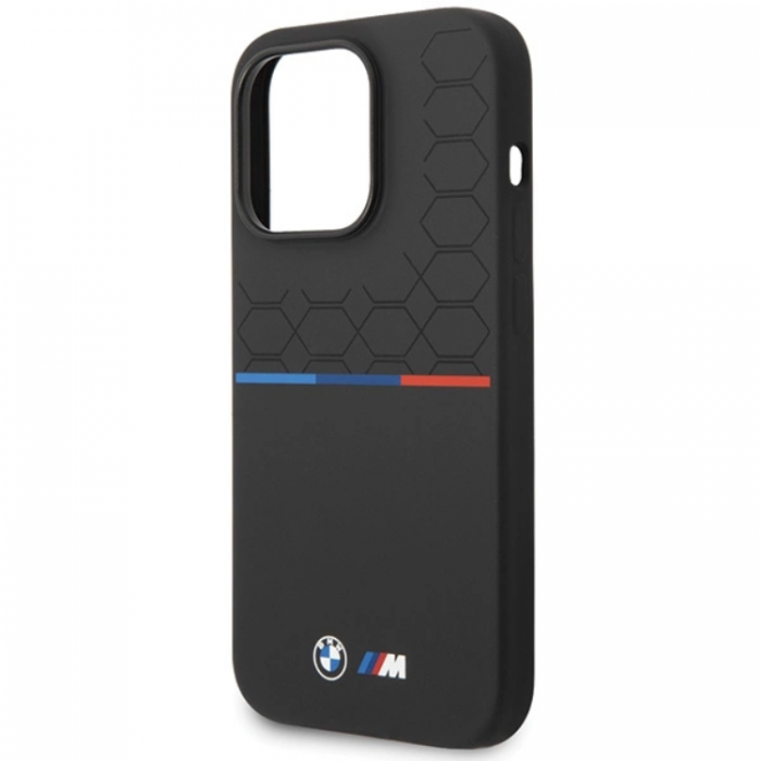 BMW - BMW iPhone 15 Pro Max Mobilskal Magsafe M Silikon Pattern