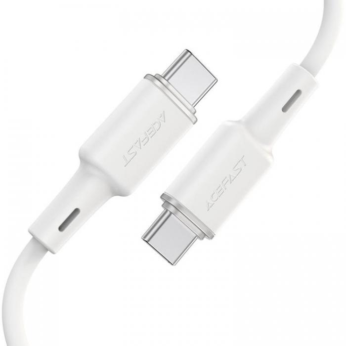 Acefast - Acefast Silikon USB-C till USB-C Kabel 60W 1.2m - Vit
