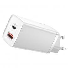 BASEUS - Baseus GaN2 Lite Snabb Väggladdare 65W USB / USB-C - Vit