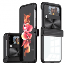 A-One Brand - Galaxy Z Flip 4 Mobilskal 360 Kamera Slider - Svart