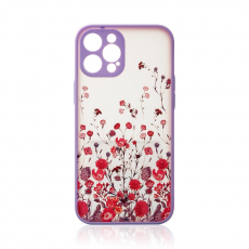 OEM - iPhone 12 Pro Skal Design Floral - Lila