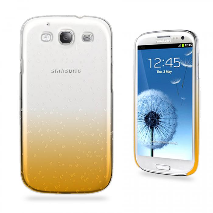 A-One Brand - Raindrop Baksideskal tillSamsung Galaxy S3 i9300 (Gul)