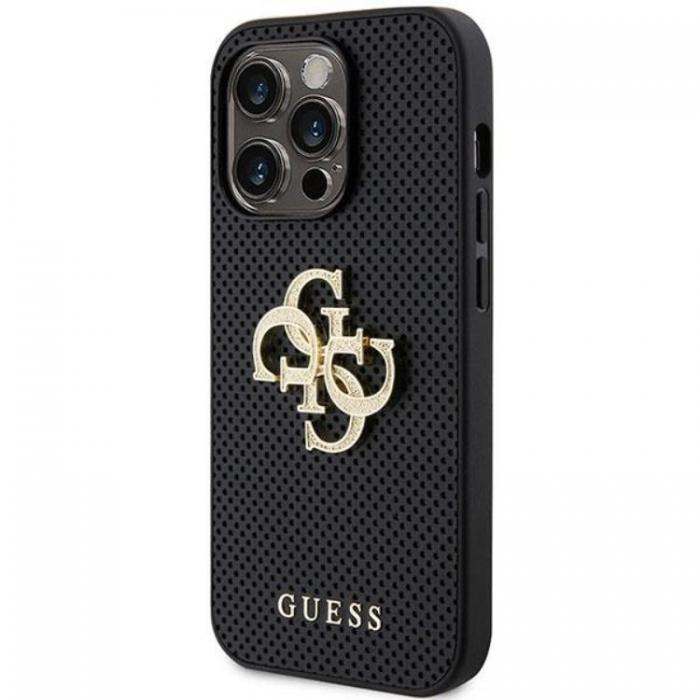 Guess - Guess iPhone 15 Pro Mobilskal Perforated 4G Glitter Logo - Svart