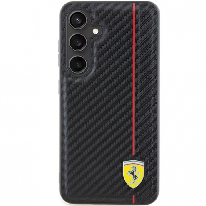 Ferrari - Ferrari Galaxy S24 Plus Mobilskal Carbon Printed Line - Svart