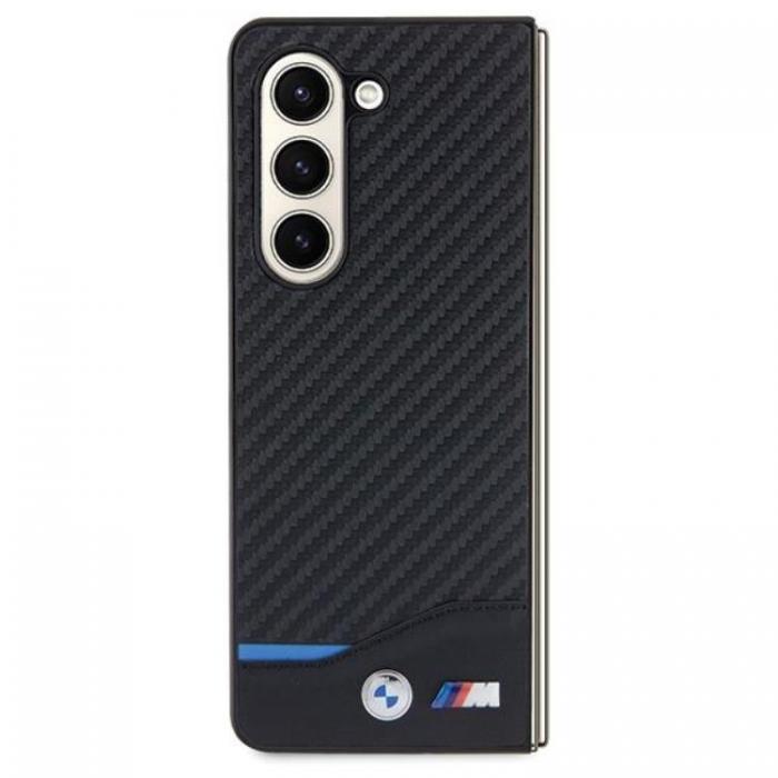 BMW - BMW Galaxy Z Fold 5 Mobilskal Lder Carbon - Svart