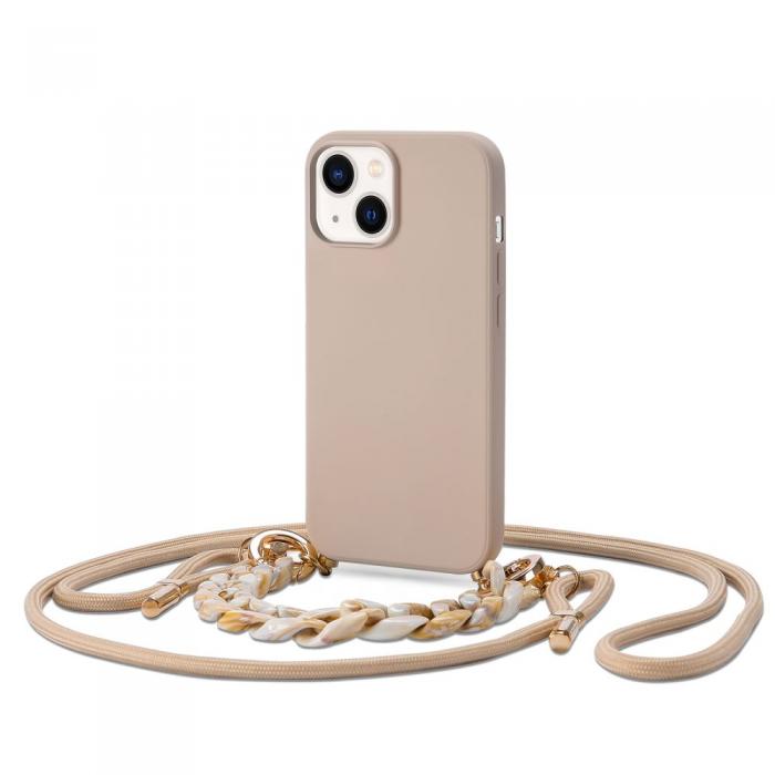 UTGATT1 - Tech-Protect iPhone 14 Skal med Halsband Icon Chain - Beige