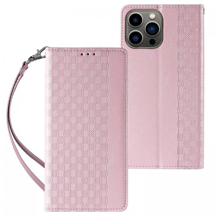 A-One Brand - iPhone 13 Pro Plnboksfodral Magnet Strap - Rosa