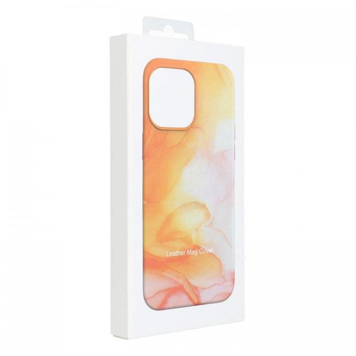 A-One Brand - iPhone 13 Pro Magsafe Mobilskal Lder - Orange Splash