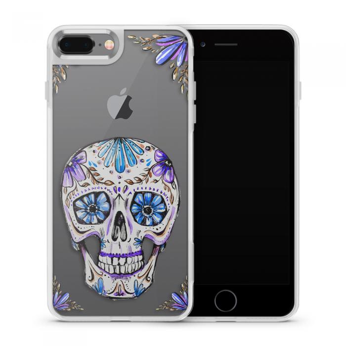 UTGATT5 - Fashion mobilskal till Apple iPhone 8 Plus - Blue Skull