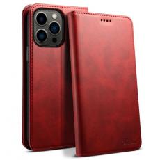SUTENI - SUTENI iPhone 14 Pro Max Plånboksfodral Textured Surface - Röd