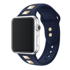 A-One Brand - Apple Watch 4/5/6/7/8/SE/Ultra (49/45/44/42mm) Band Rivet Silikon - Blå
