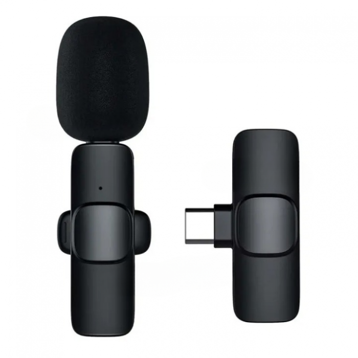 Lavalier - Lavalier Typ-C Trdls M21 1 st Mikrofoner Bluetooth - Svart