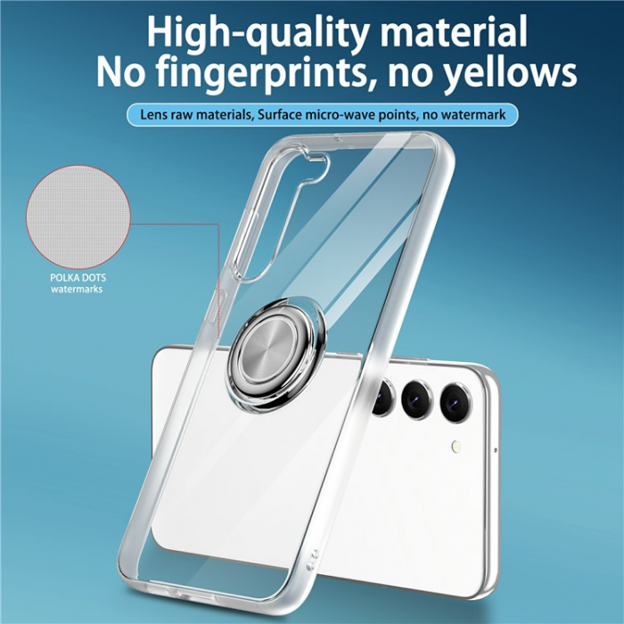 A-One Brand - Galaxy S23 Skal Ringhllare Kickstand Shockproof - Clear