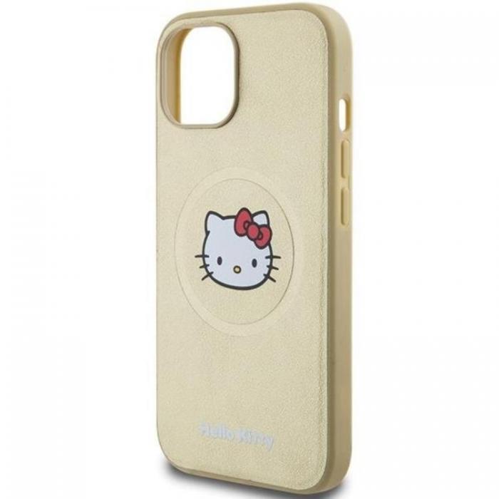 Hello Kitty - Hello Kitty iPhone 15 Mobilskal Magsafe Lder Kitty Head - Guld