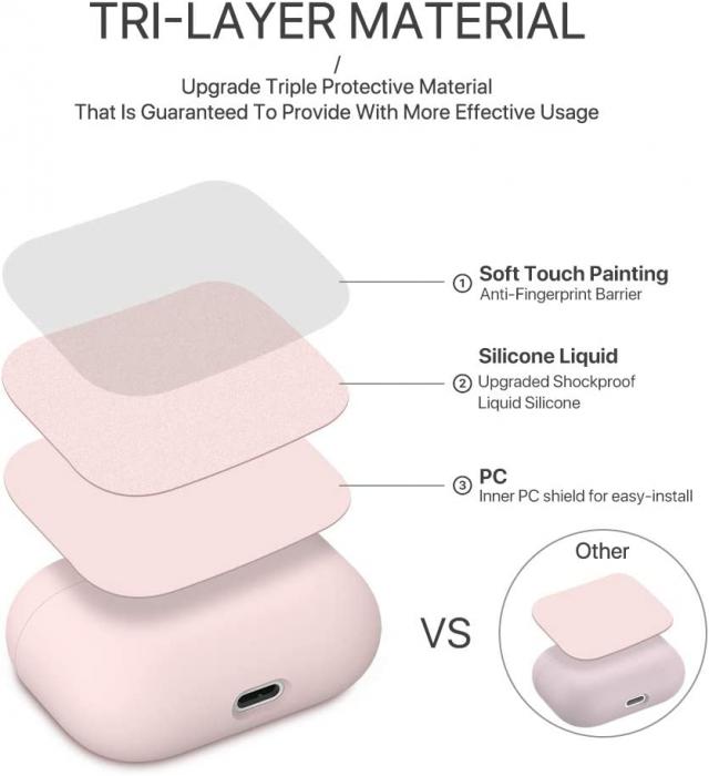 A-One Brand - Airpods Pro 1 Skal Liquid Silicone - Rosa