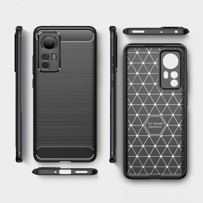 A-One Brand - Carbon Fiber Skal Xiaomi 12/12X - Svart