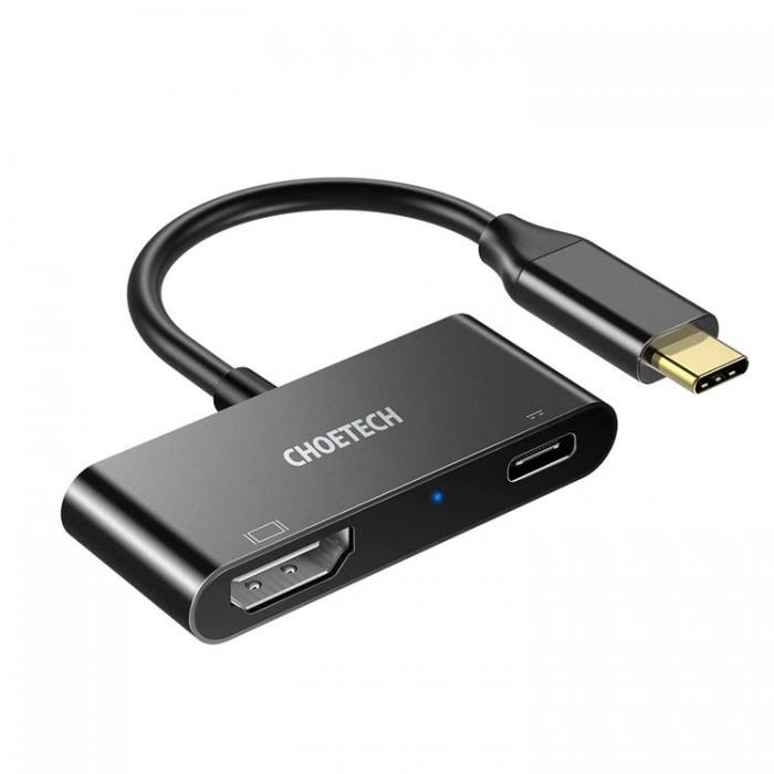 UTGATT5 - Choetech Adapter USB Typ-C - HDMI + USB-C PD - Svart
