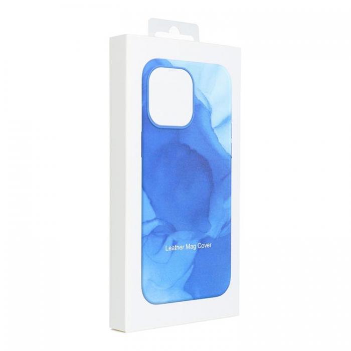 A-One Brand - iPhone 13 Pro Magsafe Mobilskal Lder - Bl Splash
