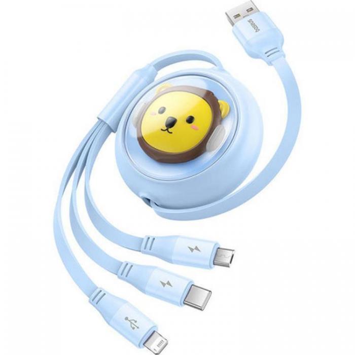 BASEUS - Baseus Kabel USB-A Till USB-C/Lightning/MicroUSB 1.1m - Bl