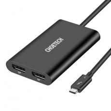 Choetech - Choetech Kontaktadapter USB-C 2x DisplayPort 4K 60Hz - Svart