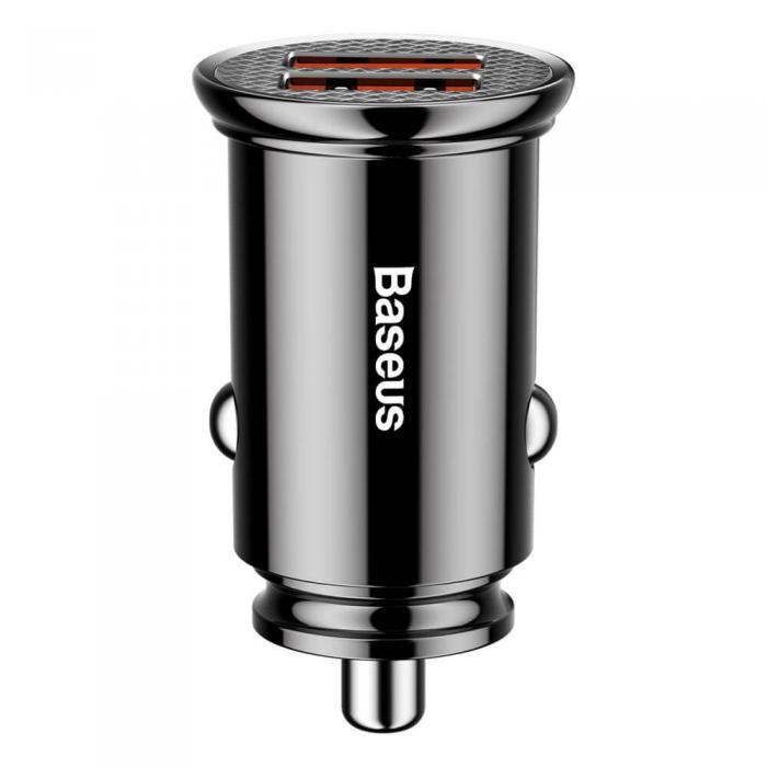 BASEUS - Baseus Universal Smart Billaddare 2x USB 3.0 SCP AFC 30W Svart