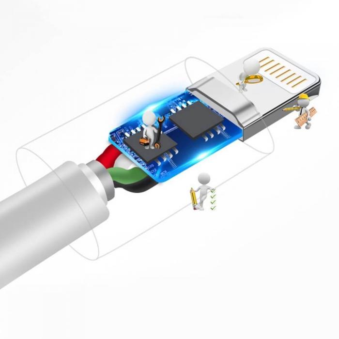 Dudao - Dudao USB-A till Lightning kabel 3A 1m L1L Vit