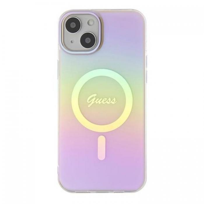Guess - Guess iPhone 15 Mobilskal Magsafe IML Iridescent - Rosa