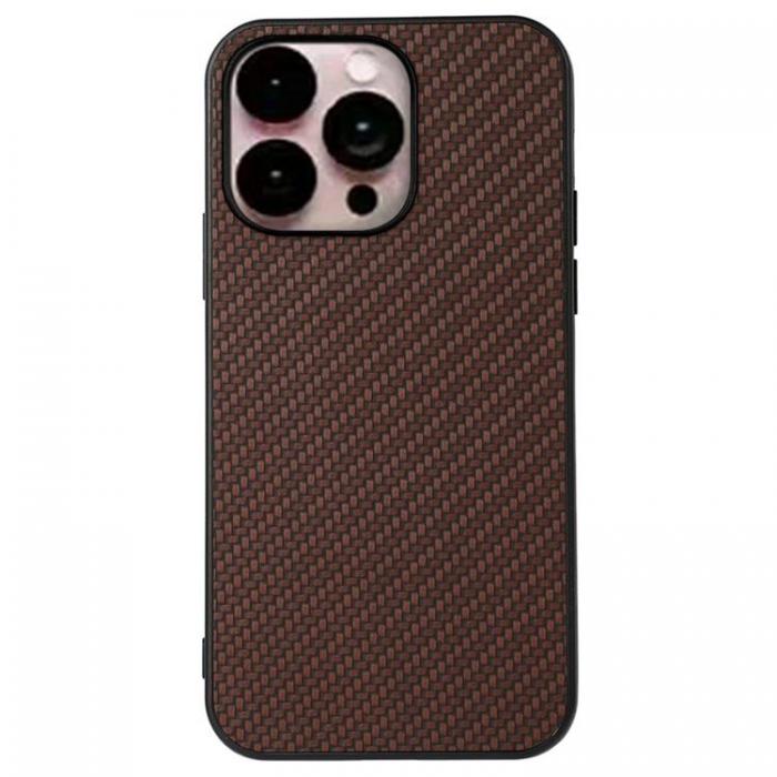 A-One Brand - iPhone 14 Pro Max Skal Carbon Fiber - Brun