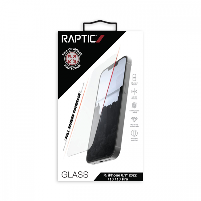 Raptic - Raptic iPhone 14 Hrdat Glas Skrmskydd Full Screen