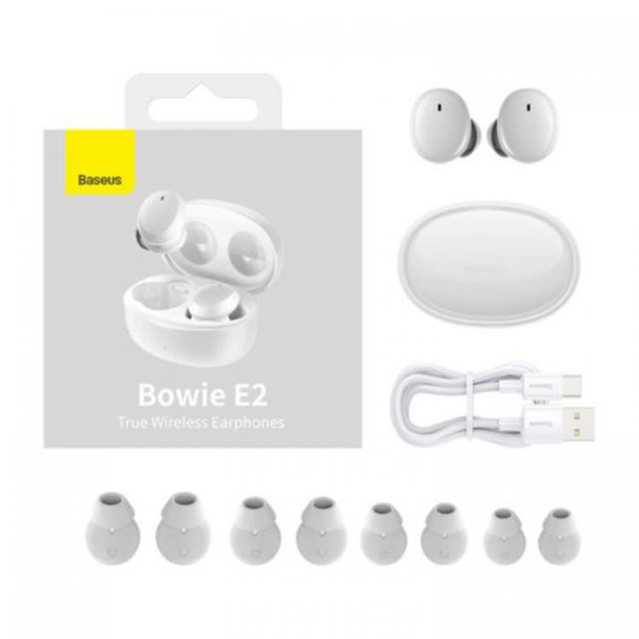 BASEUS - Baseus Bowie E2 TWS Bluetooth Trdlsa Hrlurar - Vit