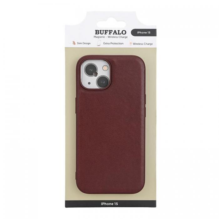 BUFFALO - Buffalo iPhone 15 Mobilskal Magsafe - Brun