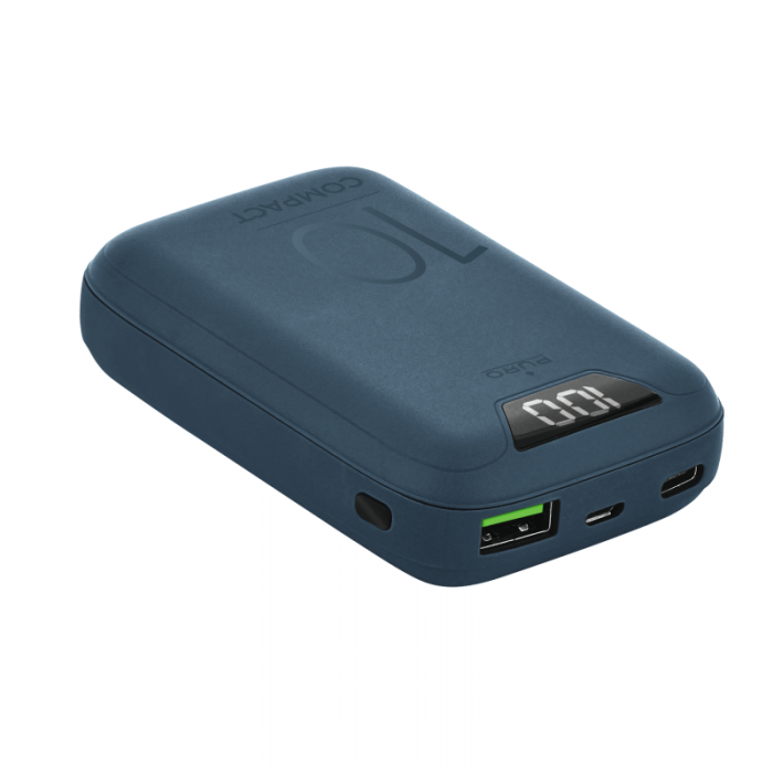 UTGATT5 - Puro - Powerbank 10000 mAh Display USB-A+USB-C 15W - Bl