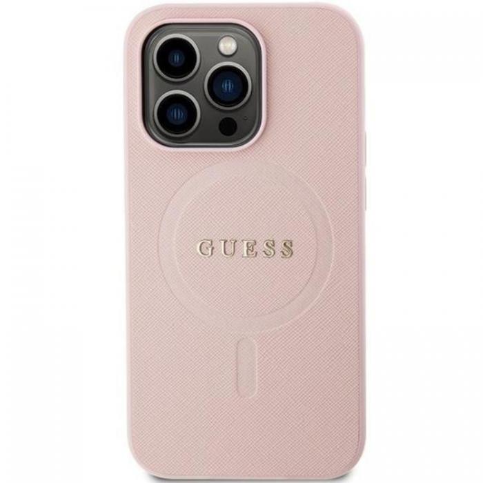 Guess - Guess iPhone 13 Pro/13 Mobilskal Magsafe Saffiano - Rosa