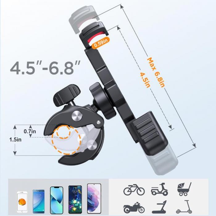 Wozinsky - Wozinsky Metall Cykel Smart Phonehllare Fr Styre - Svart
