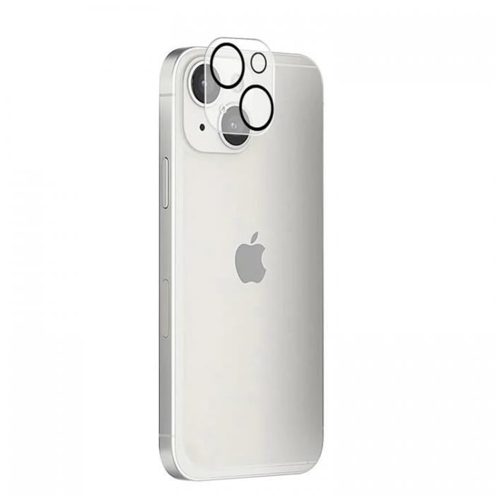 Mocolo - Mocolo iPhone 15/15 Plus Kameralinsskydd i Hrdat Glas - Svart