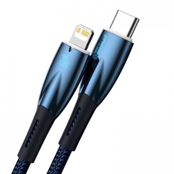BASEUS - Baseus USB-C Till lightning kabel 2m 20W Glimmer Series - Bl