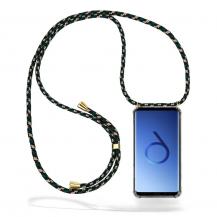 CoveredGear-Necklace - Boom Galaxy S9 mobilhalsband skal - Green Camo Cord