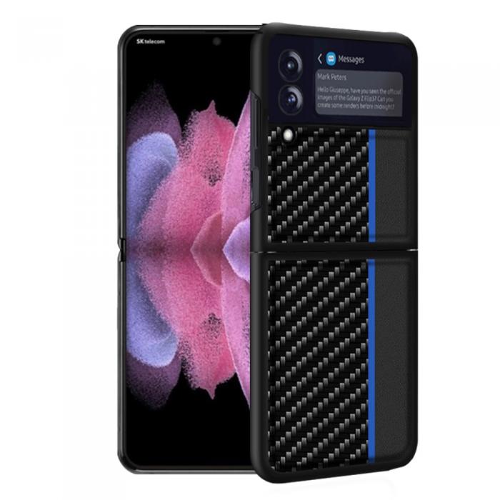 A-One Brand - Carbon Stripe mobilskal till Samsung Galaxy Z Flip 3 - Bl