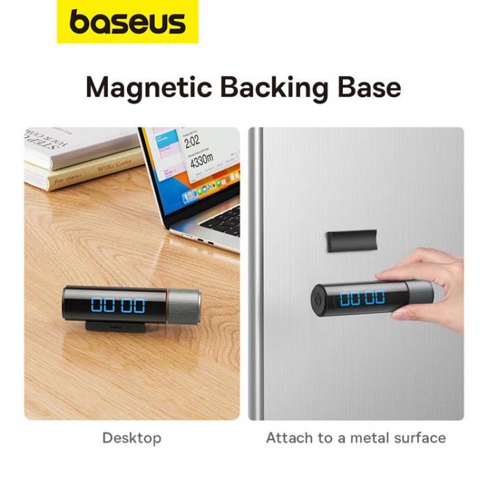 BASEUS - Baseus Heyo Series Magnetic Digital Timer med Stopwatch Function - Svart