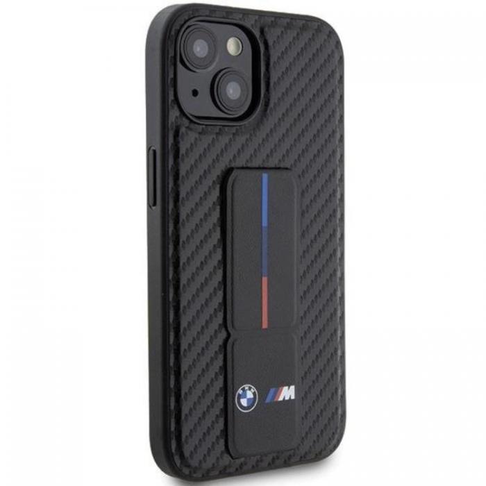 BMW - BMW iPhone 15 Mobilskal Grip Stand Smooth & Carbon - Svart