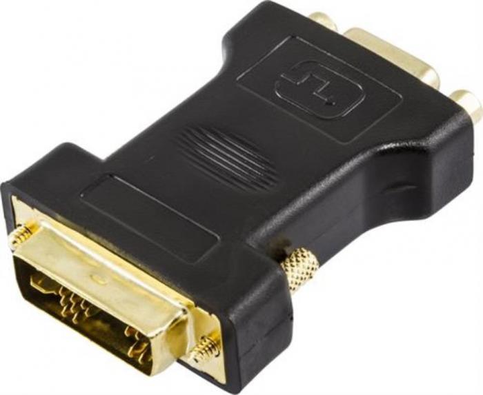 UTGATT1 - Deltaco DVI-I Single Link - VGA Adapter - Svart