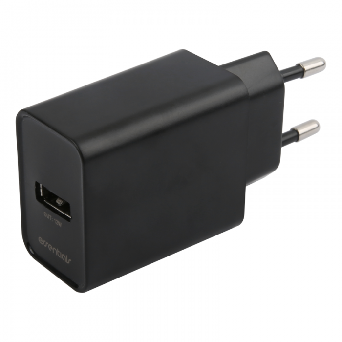 UTGATT1 - Essentials MFi Vggladdare 12W Lightning USB-A Kabel 1m - Svart