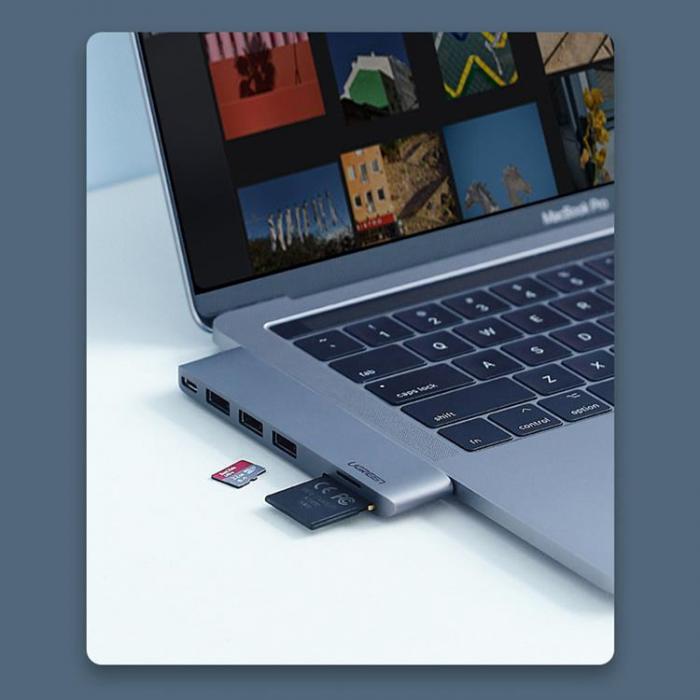 Ugreen - Ugreen 4in1 Multifunktionell HUB USB Typ-C 2x MacBook Pro/Air - Gr